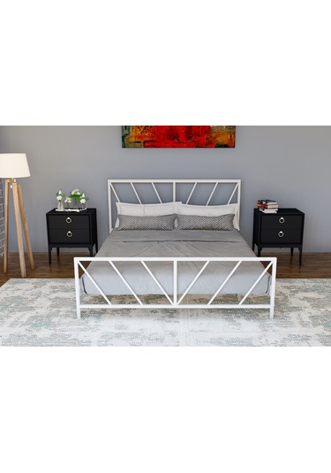 Metalia Gm 227 Gözde Çift Kişilik Karyola Beyaz 160X200