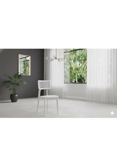 Marel 4 Kişilik Açılır Yemek Masası Takımı Modern Ve Şık Tasarım Beyaz Beyaz