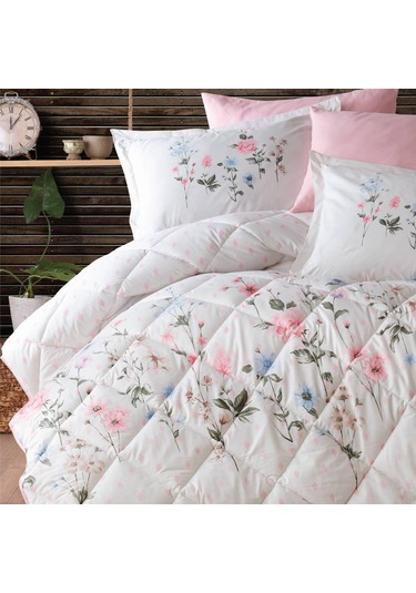 Ranforce 100% Pamuk Çift Kişilik Uyku Seti Palitra Pudra V1-5606