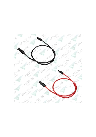 Güneş Paneli Uzatma Kablosu 4mm 1m+1m Çift Taraflı Mc4 Soketli Solar Ara Kablo Siyah Kırmızı