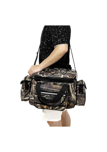 Büyük Kapasiteli Olta Takımı Çanta Su Geçirmez Olta-kamuflaj