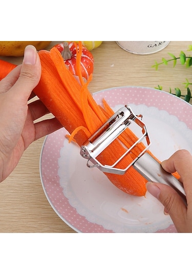 Çok İşlevli Paslanmaz Çelik Sebze Soyucu Çift Planya Rende