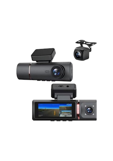Techsmart 4k 3 Kameralı Gps Wıfı Araç İçi Kamera