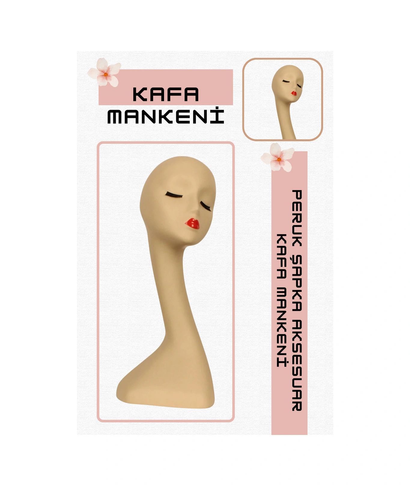 Polyester Kafa Mankeni Aksesuar Mankeni Şapka Mankeni Peruk Mankeni 3470