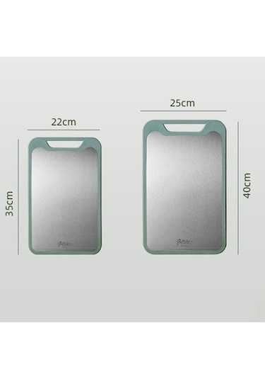 Novahub Yeşil Taraflı Tahtası Tahtası Tahtaları Sebze S Paspaslar Paslanmaz Mutfak Kesme Kesme Kesme Çift Çelik 304 Mr Yeşil