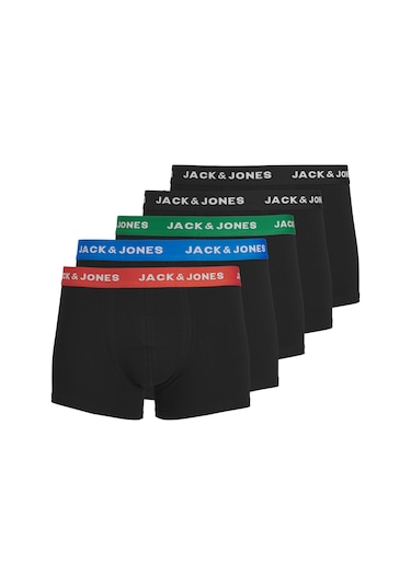 Jack & Jones 5'li Düz Renk Boxer Paketi - 12142342 Çok Renkli