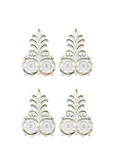 Dekoratif Mızrak Motifi Beyaz 4'lu Paket