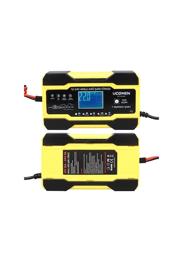 Electroon Ucomen Uc-c121001a Sarı 12/24 Volt 10 Amper Led Göstergeli Akü Şarj Cihazı