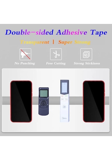 Genişlik Çift Taraflı Bant Şeffaf Su Geçirmez Yeniden Kullanılabilir Nano Bant Güçlü Yapışkan Tutkal Araba Süs Mutfak Banyo 1 Meter&30mm