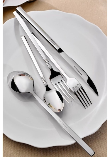 Karaca  Elegance Nil Platin 12 Kişilik 84 Parça Çatal Kaşık Bıçak Takımı