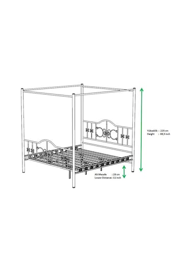 Argimo Yatak Tülü Beyaz Cibinlik 90 x 200 CM