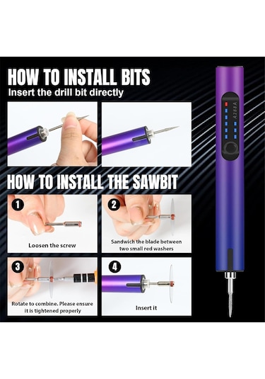 Şarj Edilebilir Gravür Kalem Gravür Makinesi, Takı Yapımı İçin Kendin Yap El Matkabı