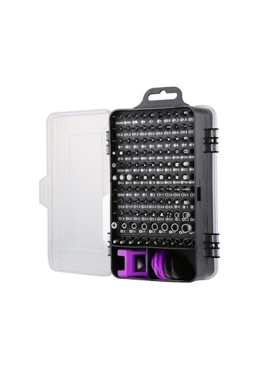 Fastbuy 135 Adet Cep Telefonu Sökme Aracı, Saat Onarımı Alet, Tornavida Seti, Siyah Mor