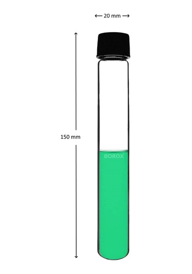 Borox Vida Kapaklı Cam Deney Tüpü 20 x 150 MM 10 Adet