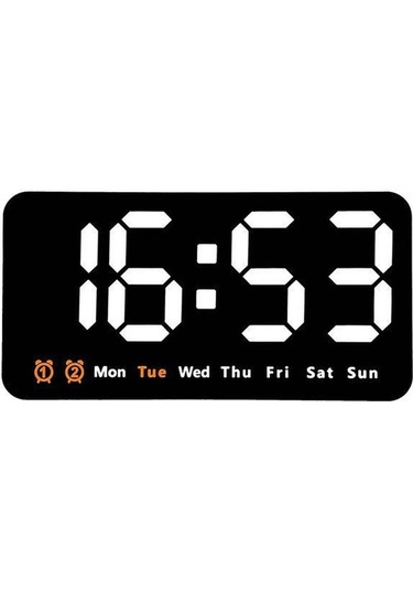 Zilinn Ses Kontrollü Büyük Dijital Duvar Saati Sıcaklık Tarih Hafta Dst Erteleme Masa Saati 12/24h Çift Alarm Duvara Monte Led Saat Beyaz Işık-76 Çok Renki Çok Renki