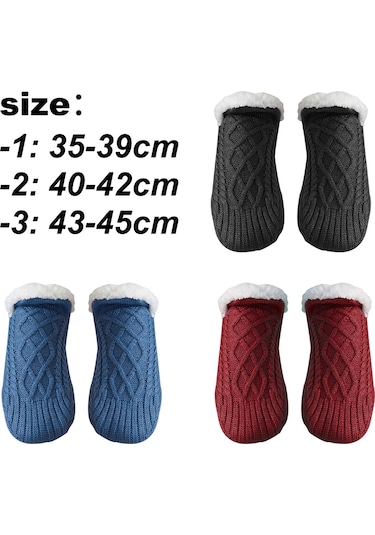 Xiyyadms Evde Kullanım İçin Kaydırmaz Tabanlı Kalın Polar Çorap - Siyah, 40-42 Beden, Unisex DiğER