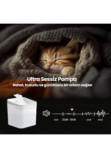 Haustier Wf004 Akıllı Kedi Köpek Su Sebili Su Şelalesi Su Pınarı
