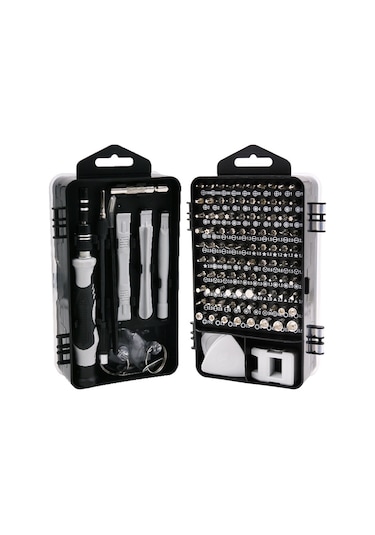135'te 1 Mobil Telefon Sökme Saati Dizüstü Bilgisayar Onarım Tornavida Aleti Çok Amaçlı S2 Çelik Tornavida Seti 135'te 1 Set Siyah