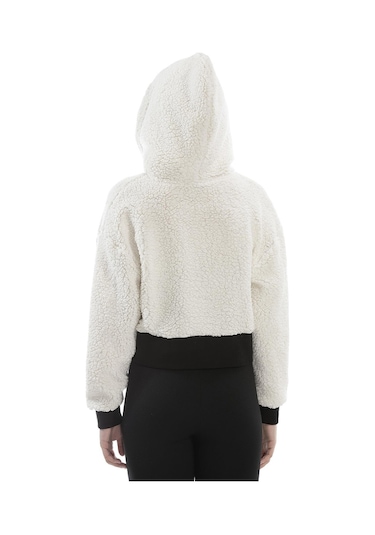 Alexandergardı Kapüşonlu Suni Yünlü Hırka B23-36302-ekru 001