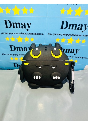 Apple Airpods Pro 3. Nesil 2025 Uyumlu Figürlü Silikon Kılıf Anahtarlıklı Kılıf Açık Yeşil