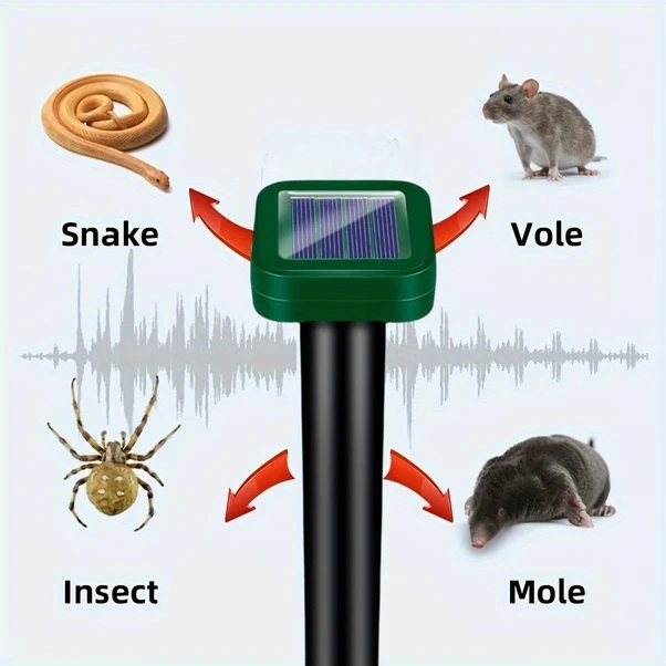 Willowhaven 2 Adet Güneş Enerjili Ses Dalgası Hayvan Kovucu Led Flaş Bahçe Çim Koruma