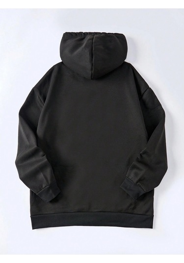 Relax&Basic Ünisex Basic Slim Fit Kapüşonlu Fermuarlı Cepli Sweatshirt Nar Çiçeği Siyah Siyah