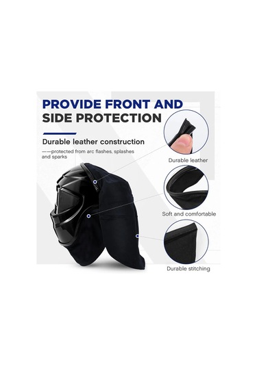 2-piece Kaynak Kask Kapak Ve Kask Önlük Seti, Kaynak Aksesuarları Ile Blue