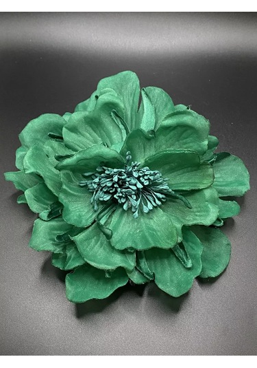 Amely Rid Kumaştan Büyük Çiçek Fiyonk Broş Tokalı 256857495 Yeşil