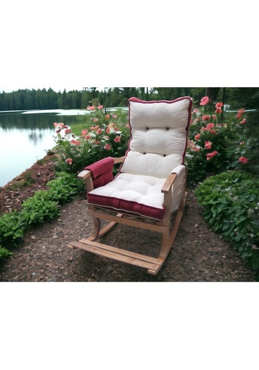 Yaren Home Dizayn Sallanan Sandalye Bordo Krem Bordo - Krem