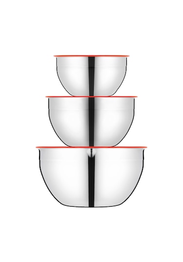 Luna 9 Parça Saklama Ve Karıştırma Kabı Rendeli Kırmızı Kapaklı Metalik