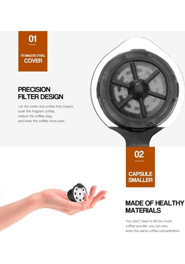 Gümüş İ Cafilas Nepc02 Yeniden Kullanılabilir Kahve Kapsülü Kahve Kapsülleri Filtresi Paslanmaz Çelik Kahve Makinesi Aks. 56600035