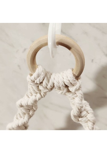 Xiyyadms El Dokuma Halatlı Ahşap Torba: Tuvalet Kağıdı, Havlu, Mutfak Rulosu Ve Dekoratif Eşyalar İçin Duvar Takımı - Delme Yok, Dayanıklı Ve Çok Amaçlı Diğer