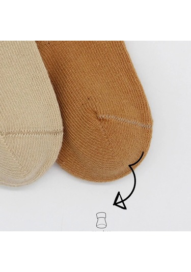 Bistyle Bear Penye Soket Çorap 2'li Bs10116 Bej Bej