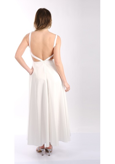 Abiye Elbise Dori 00kb7092 Beyaz