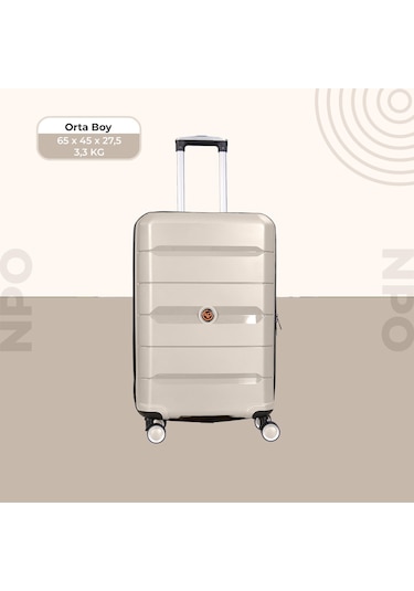 Npo Diamond Pp Polipropilen Orta Boy Kırılmaz Valiz - Kemik