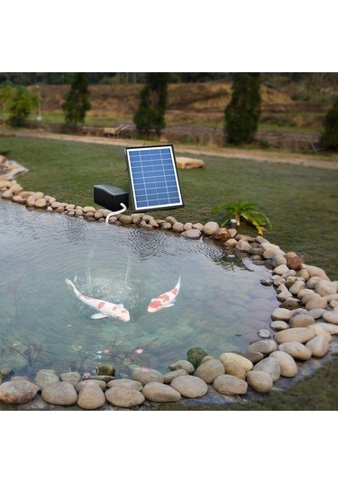 Pazly 10v 6w Güneş Su Oksijen Pompası - Kamp Balıkçılık Akvaryum İçin Uzun Kalma Hava Pompası