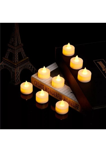 Led Işıklı Mum Gün Işığı Pilli Led Işık Mum Pilli Mum Gün Işığı Led 48 Adet Vıp Ultra Canlı Yanar