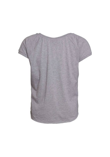 Hummel Callia Baskılı Bisiklet Yaka Kadın Tişört - Gri Gri - Mor