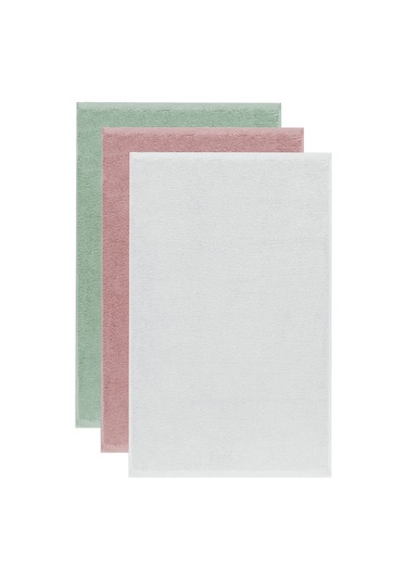 3 Lü Renkli El Yüz Havlu Seti %100 Pamuklu Natural Harmony Çok Renkli