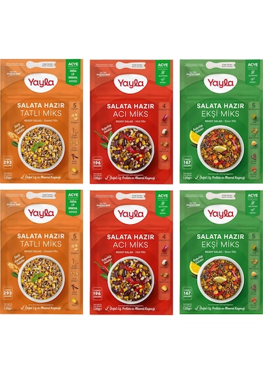 Yayla Hazır Salata Mix 120 Gr Acı-tatlı-ekşi 6 Lı Karma Paket