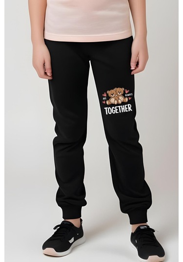 True Friends Baskılı Kız Çocuk Tişört Ve Eşofman Alt-üst Takım Somon