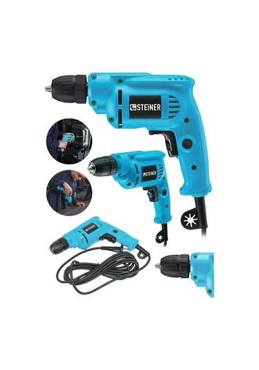 Steiner 1400 Watt 10 Mm Kablolu Darbesiz Vidalama Matkap Mavi