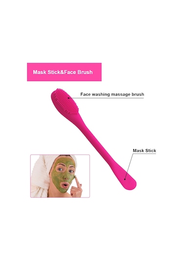 Vkemall Çift Uçlu Silikon Yüz Maskesi Fırçası - Yıkama Ve Masaj İçin Pratik Bakım Aracı