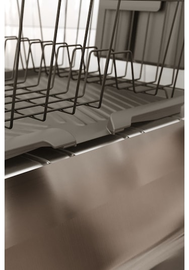 Teknotel Tek Katlı Bulaşıklık Tabaklık Oluklu Tepsi Mat Siyah Kb0 Mat Siyah