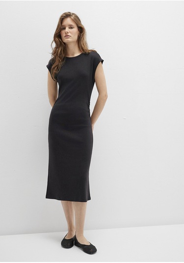 Mavi - Siyah Midi Elbise 1310776-900 Siyah