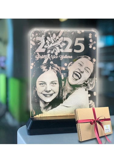 Yılbaşı Hediyesi Kişiye Özel Resimli Dikdörtgen 3d Led Gece Lamba