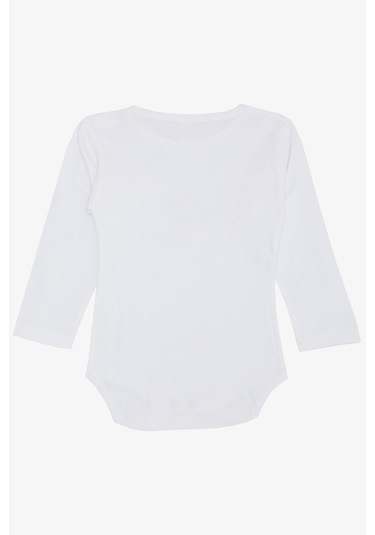 Breeze Erkek Bebek Çıtçıtlı Zıbın Body Astronot Zürafa Baskılı 9 Ay-3 Yaş, Beyaz Beyaz