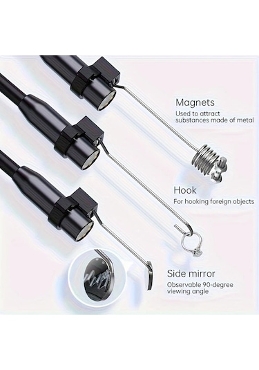 Xuweiwei Inskam 4.3 Ips Lcd Endoskop Kamera Turuncu Tek Lens 8mm 1m 1080p Video Ip67 Su Gecirmez 8 Led Usb Sarj Otomotiv Tesisat Ev Kontrolleri