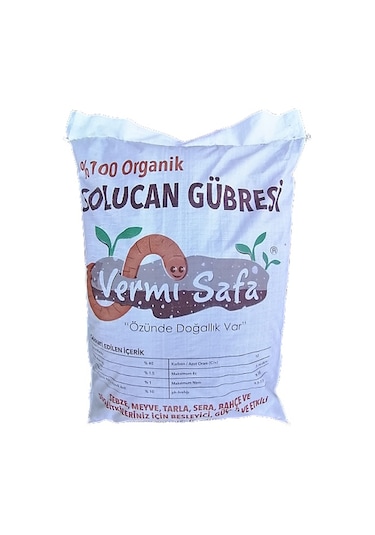 %100 Organik Vermisafa Katı Solucan Gübresi 10 KG Lamine Çuvallı