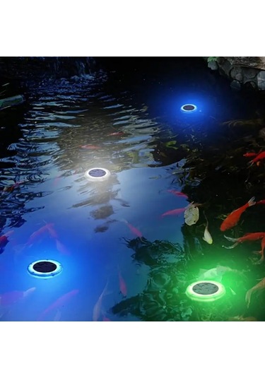 Güneş Led Havuz Işık Sualtı Güneş Duvar Lambası Su Geçirmez Açık Mavi